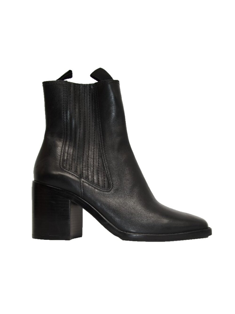 New! Loeffler Randall Arianna Western Chelsea Black Leather Ankle Boot 8B DD564